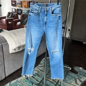 MOTHER Women's Rider Ankle Fray Jeans